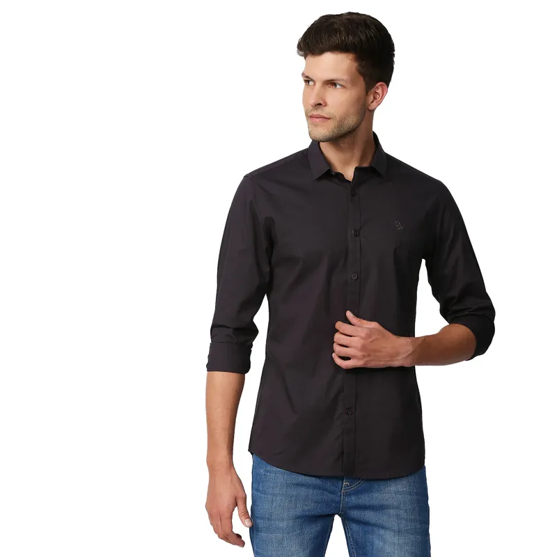Green Slim Fit Regular Collar Men's Shirt by Being Human Clothing
